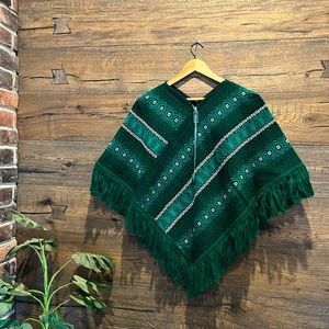Hand Made Poncho with fringe